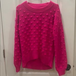 Neon PINK Pom Pom SWEATER